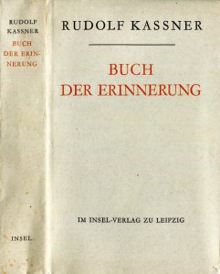 Buch der Ereinnerung, Rudolf Kassner, cover