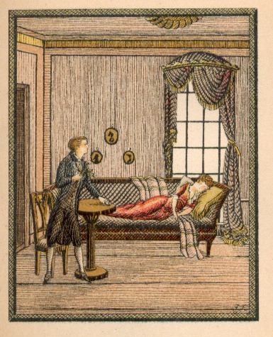 Lithographie Fritzi Löw — Der Besuch